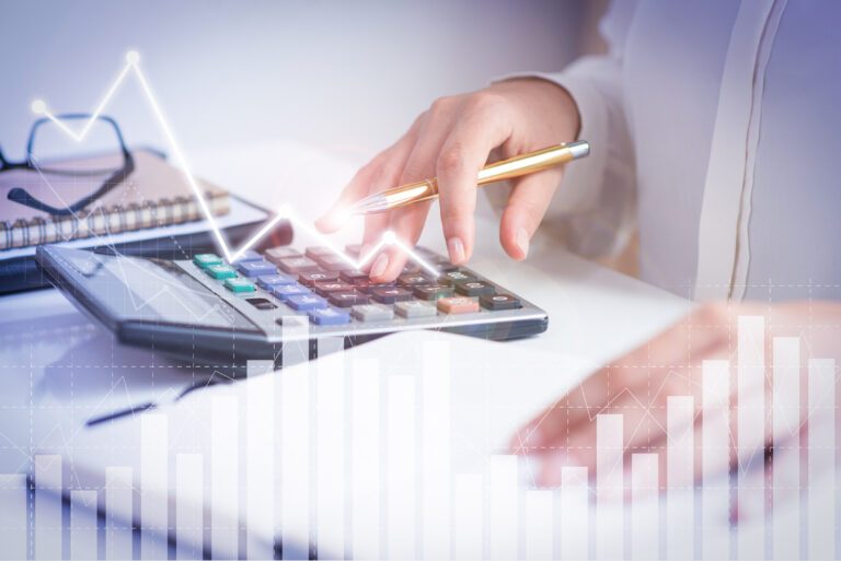 An accountant reviewing financial documents