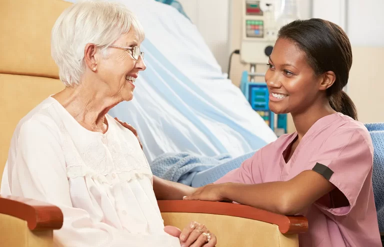 health care aide certificate in Calgary graduate helping a senior