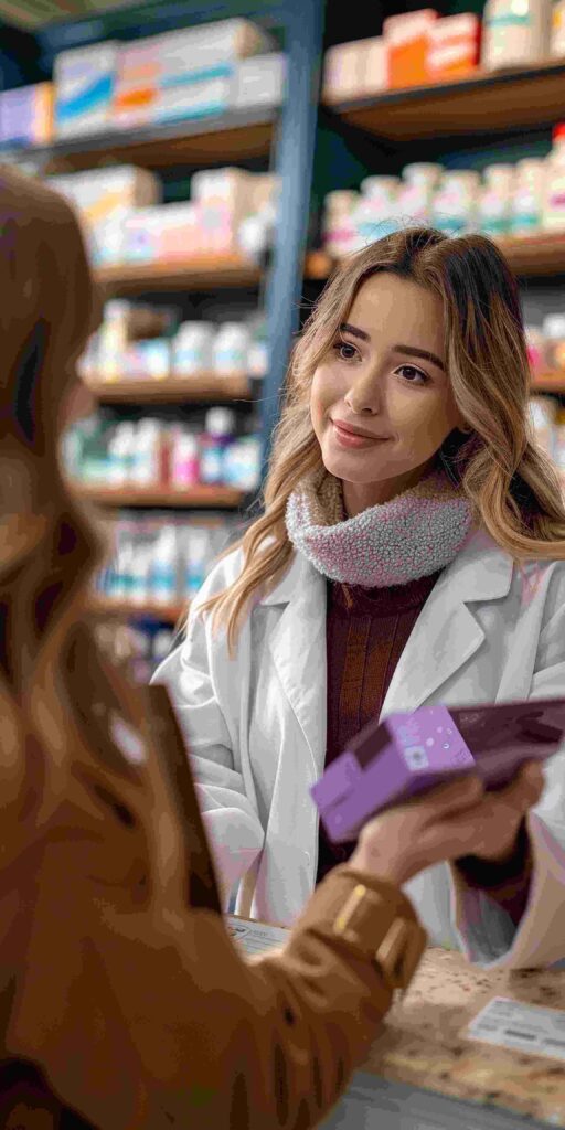 Female Pharmacist working at a drugstore